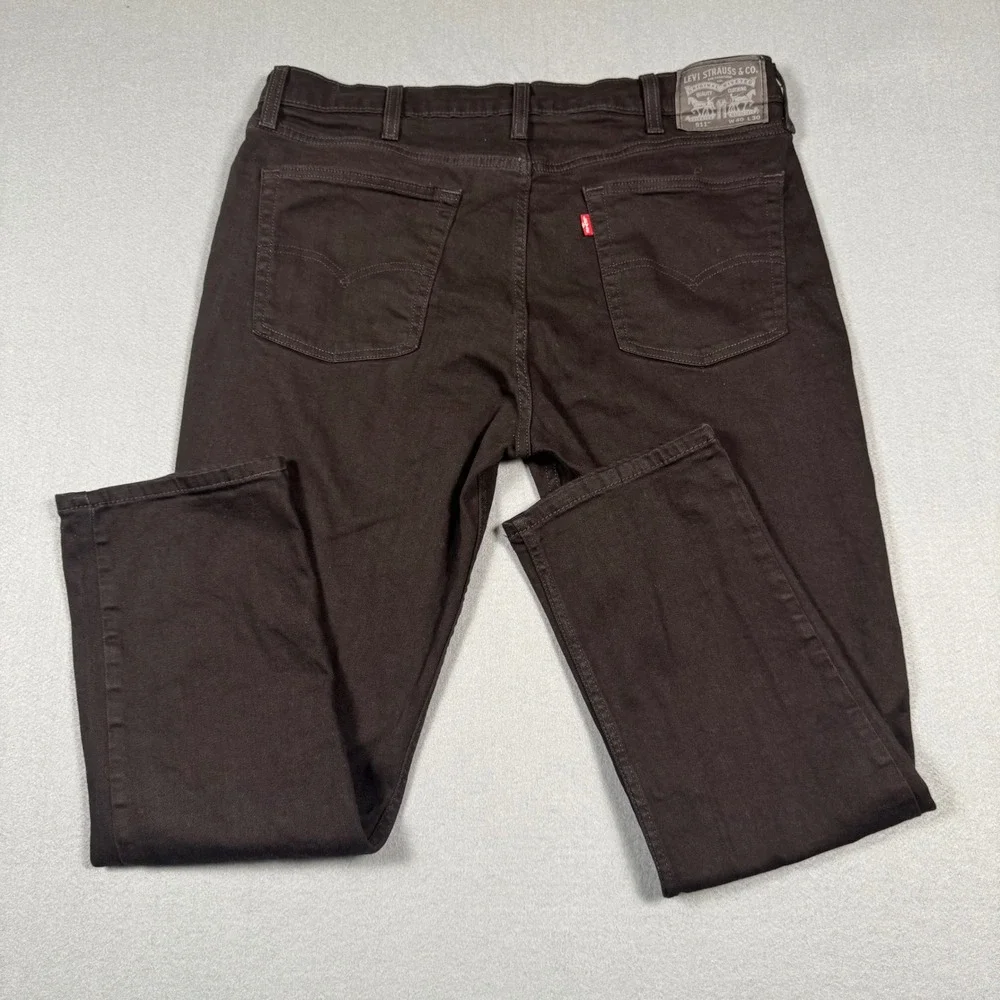 Levis 511 Slim Fit Jeans Mens 40x30 Black Denim WaterLess Stretch 04511-1907